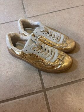 Dolce Vita Gold and White Women's Sneakers